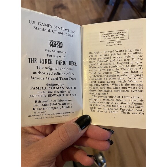 Vintage Rider Waite Tarot Card Deck US Games Smith 1971 Complete 78 Switzerland - Picture 12 of 12